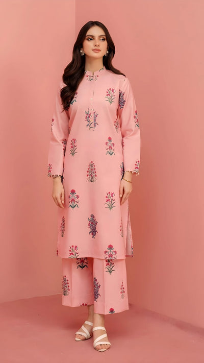 Pink Printed - 2 Pc Stitched Co-Ord Set