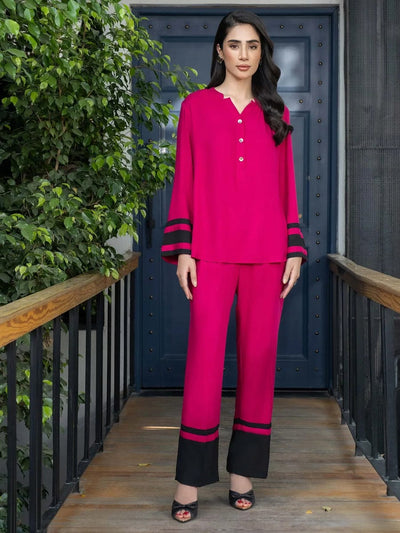 Dyed Color Block Viscose Cotton Co-Ord Set