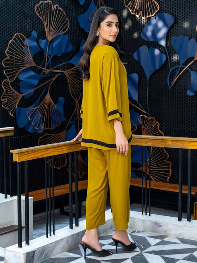 Dyed Color Viscose Cotton Co-Ord Set